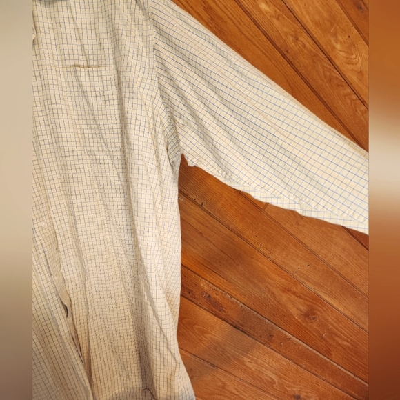 Steve & Barry's blue and yellow XXL checkered long sleeve button up shirt - Picture 4 of 11